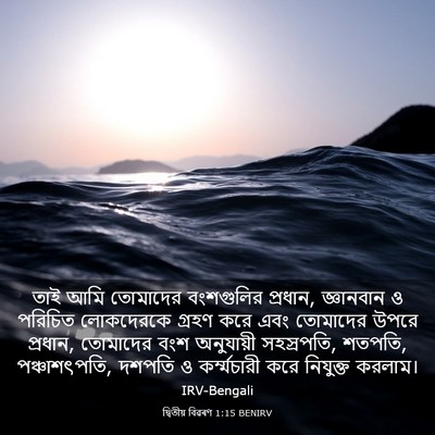 Picture 03 - দ্বিতীয় বিৱৰণ 1:15 BENIRV - তাই আমি তোমাদের - Bible Verse Picture