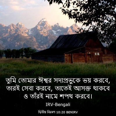 Picture 03 - দ্বিতীয় বিৱৰণ 10:20 BENIRV - তুমি তোমার ঈশ্বর - Bible Verse Picture