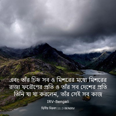 Picture 03 - দ্বিতীয় বিৱৰণ 11:3 BENIRV - এবং তাঁর চিহ্ন সব ও - Bible Verse Picture