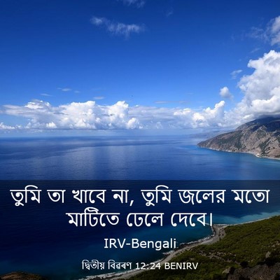Picture 03 - দ্বিতীয় বিৱৰণ 12:24 BENIRV - তুমি তা খাবে না, - Bible Verse Picture