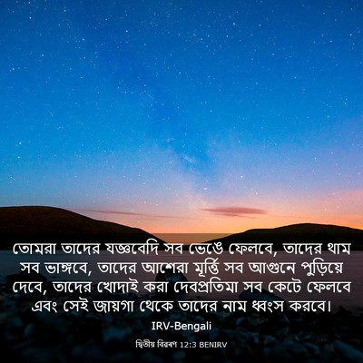 Picture 03 - দ্বিতীয় বিৱৰণ 12:3 BENIRV - তোমরা তাদের - Bible Verse Picture