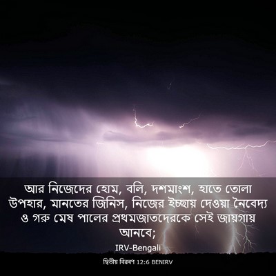 Picture 03 - দ্বিতীয় বিৱৰণ 12:6 BENIRV - আর নিজেদের হোম, - Bible Verse Picture
