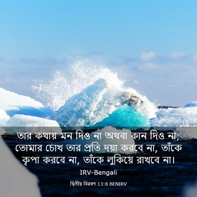 Picture 03 - দ্বিতীয় বিৱৰণ 13:8 BENIRV - তার কথায় মন দিও না - Bible Verse Picture
