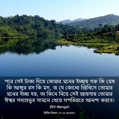 Picture 03 - দ্বিতীয় বিৱৰণ 14:26 BENIRV - পরে সেই টাকা দিয়ে - Bible Verse Picture