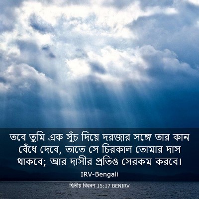 Picture 03 - দ্বিতীয় বিৱৰণ 15:17 BENIRV - তবে তুমি এক সুঁচ - Bible Verse Picture