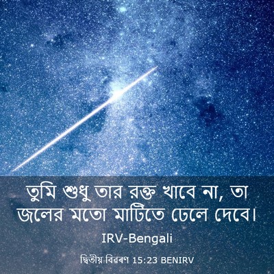 Picture 03 - দ্বিতীয় বিৱৰণ 15:23 BENIRV - তুমি শুধু তার রক্ত - Bible Verse Picture