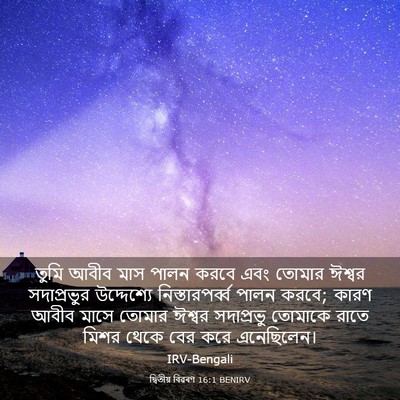 Picture 03 - দ্বিতীয় বিৱৰণ 16:1 BENIRV - তুমি আবীব মাস পালন - Bible Verse Picture