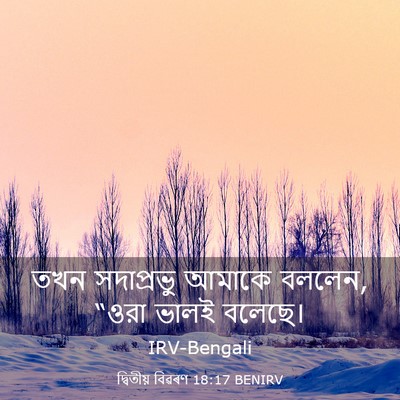 Picture 03 - দ্বিতীয় বিৱৰণ 18:17 BENIRV - তখন সদাপ্রভু - Bible Verse Picture