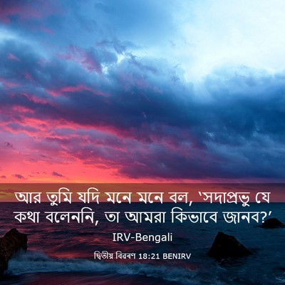 Picture 03 - দ্বিতীয় বিৱৰণ 18:21 BENIRV - আর তুমি যদি মনে মনে - Bible Verse Picture