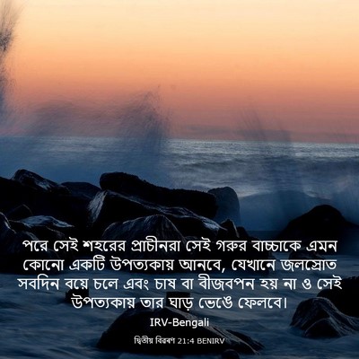 Picture 03 - দ্বিতীয় বিৱৰণ 21:4 BENIRV - পরে সেই শহরের - Bible Verse Picture