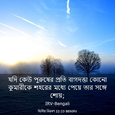 Picture 03 - দ্বিতীয় বিৱৰণ 22:23 BENIRV - যদি কেউ পুরুষের - Bible Verse Picture