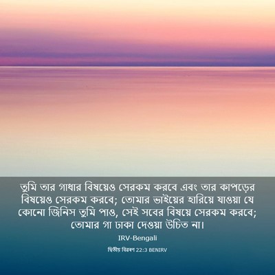Picture 03 - দ্বিতীয় বিৱৰণ 22:3 BENIRV - তুমি তার গাধার - Bible Verse Picture
