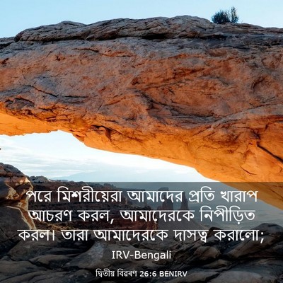 Picture 03 - দ্বিতীয় বিৱৰণ 26:6 BENIRV - পরে মিশরীয়েরা - Bible Verse Picture