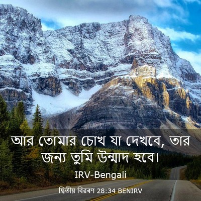 Picture 03 - দ্বিতীয় বিৱৰণ 28:34 BENIRV - আর তোমার চোখ যা - Bible Verse Picture