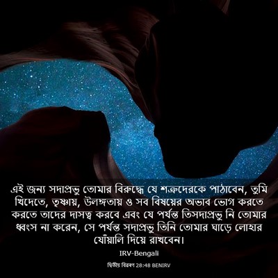 Picture 03 - দ্বিতীয় বিৱৰণ 28:48 BENIRV - এই জন্য সদাপ্রভু - Bible Verse Picture