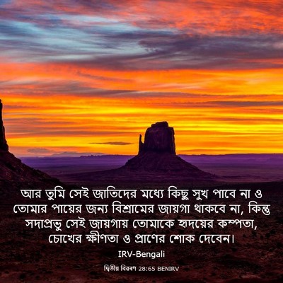 Picture 03 - দ্বিতীয় বিৱৰণ 28:65 BENIRV - আর তুমি সেই - Bible Verse Picture