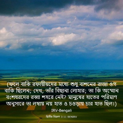 Picture 03 - দ্বিতীয় বিৱৰণ 3:11 BENIRV - (ফলে বাকি - Bible Verse Picture