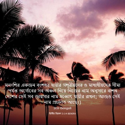 Picture 03 - দ্বিতীয় বিৱৰণ 3:14 BENIRV - মনঃশির একজন বংশধর - Bible Verse Picture