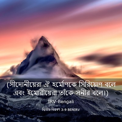Picture 03 - দ্বিতীয় বিৱৰণ 3:9 BENIRV - (সীদোনীয়েরা ঐ - Bible Verse Picture