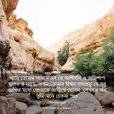 Picture 03 - দ্বিতীয় বিৱৰণ 30:1 BENIRV - আমি তোমার সামনে এই - Bible Verse Picture