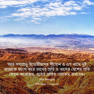 Picture 03 - দ্বিতীয় বিৱৰণ 31:4 BENIRV - আর সদাপ্রভু - Bible Verse Picture