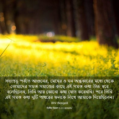 Picture 03 - দ্বিতীয় বিৱৰণ 5:22 BENIRV - সদাপ্রভু পর্বতে - Bible Verse Picture