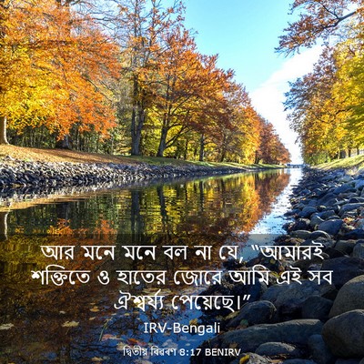 Picture 03 - দ্বিতীয় বিৱৰণ 8:17 BENIRV - আর মনে মনে বল না যে, - Bible Verse Picture