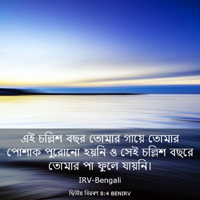 Picture 03 - দ্বিতীয় বিৱৰণ 8:4 BENIRV - এই চল্লিশ বছর - Bible Verse Picture