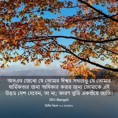 Picture 03 - দ্বিতীয় বিৱৰণ 9:6 BENIRV - অতএব জেনো যে তোমার - Bible Verse Picture