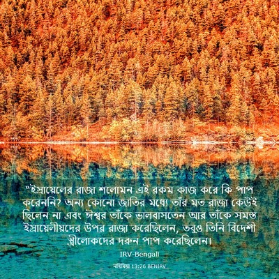 Picture 03 - নহিমিয়া 13:26 BENIRV - “ইস্রায়েলের রাজা - Bible Verse Picture