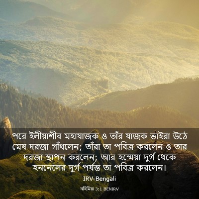 Picture 03 - নহিমিয়া 3:1 BENIRV - পরে ইলীয়াশীব - Bible Verse Picture