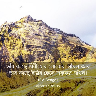 Picture 03 - নহিমিয়া 3:2 BENIRV - তাঁর কাছে যিরীহোর - Bible Verse Picture