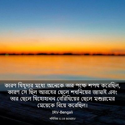 Picture 03 - নহিমিয়া 6:18 BENIRV - কারণ যিহূদার - Bible Verse Picture