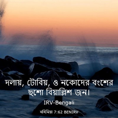 Picture 03 - নহিমিয়া 7:62 BENIRV - দলায়, টোবিয়, ও - Bible Verse Picture