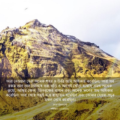 Picture 03 - নহিমিয়া 9:25 BENIRV - তারা দেওয়াল ঘেরা - Bible Verse Picture