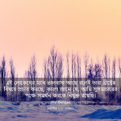 Picture 03 - ফিলিপীয়া 1:16 BENIRV - এই লোকেদের মনে - Bible Verse Picture