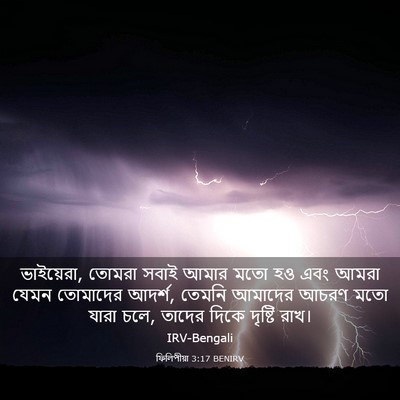 Picture 03 - ফিলিপীয়া 3:17 BENIRV - ভাইয়েরা, তোমরা - Bible Verse Picture
