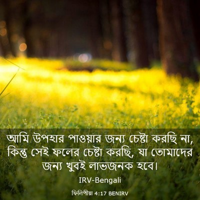 Picture 03 - ফিলিপীয়া 4:17 BENIRV - আমি উপহার পাওয়ার - Bible Verse Picture