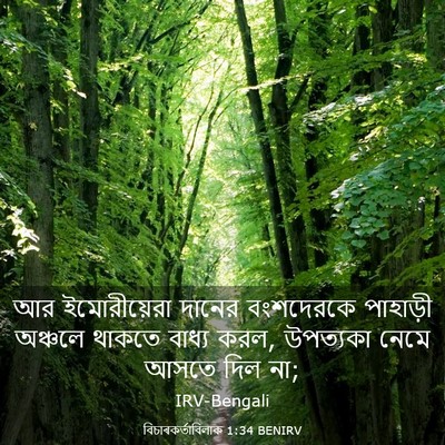 Picture 03 - বিচাৰকর্তাবিলাক 1:34 BENIRV - আর ইমোরীয়েরা - Bible Verse Picture
