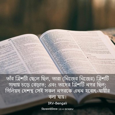 Picture 03 - বিচাৰকর্তাবিলাক 10:4 BENIRV - তাঁর ত্রিশটী ছেলে - Bible Verse Picture