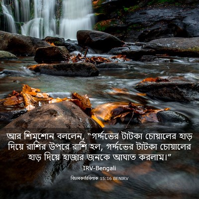 Picture 03 - বিচাৰকর্তাবিলাক 15:16 BENIRV - আর শিম্‌শোন বললেন, - Bible Verse Picture