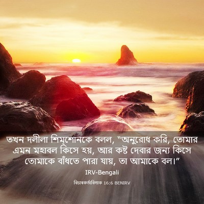 Picture 03 - বিচাৰকর্তাবিলাক 16:6 BENIRV - তখন দলীলা - Bible Verse Picture
