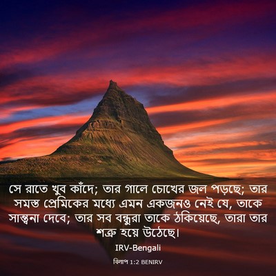 Picture 03 - বিলাপ 1:2 BENIRV - সে রাতে খুব কাঁদে; - Bible Verse Picture