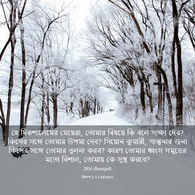 Picture 03 - বিলাপ 2:13 BENIRV - হে যিরূশালেমের - Bible Verse Picture
