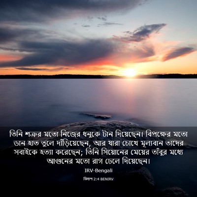 Picture 03 - বিলাপ 2:4 BENIRV - তিনি শত্রুর মতো - Bible Verse Picture