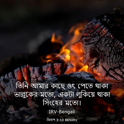 Picture 03 - বিলাপ 3:10 BENIRV - তিনি আমার কাছে ওৎ - Bible Verse Picture