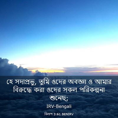 Picture 03 - বিলাপ 3:61 BENIRV - হে সদাপ্রভু, তুমি - Bible Verse Picture