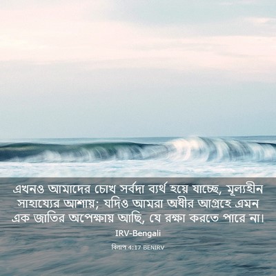 Picture 03 - বিলাপ 4:17 BENIRV - এখনও আমাদের চোখ - Bible Verse Picture