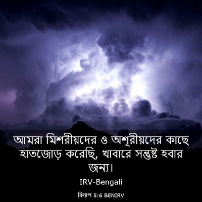 Picture 03 - বিলাপ 5:6 BENIRV - আমরা মিশরীয়দের ও - Bible Verse Picture