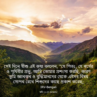 Picture 03 - মথি 11:25 BENIRV - সেই দিনে যীশু এই - Bible Verse Picture